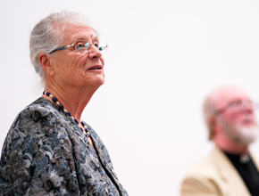 frances young delivers speech to audience